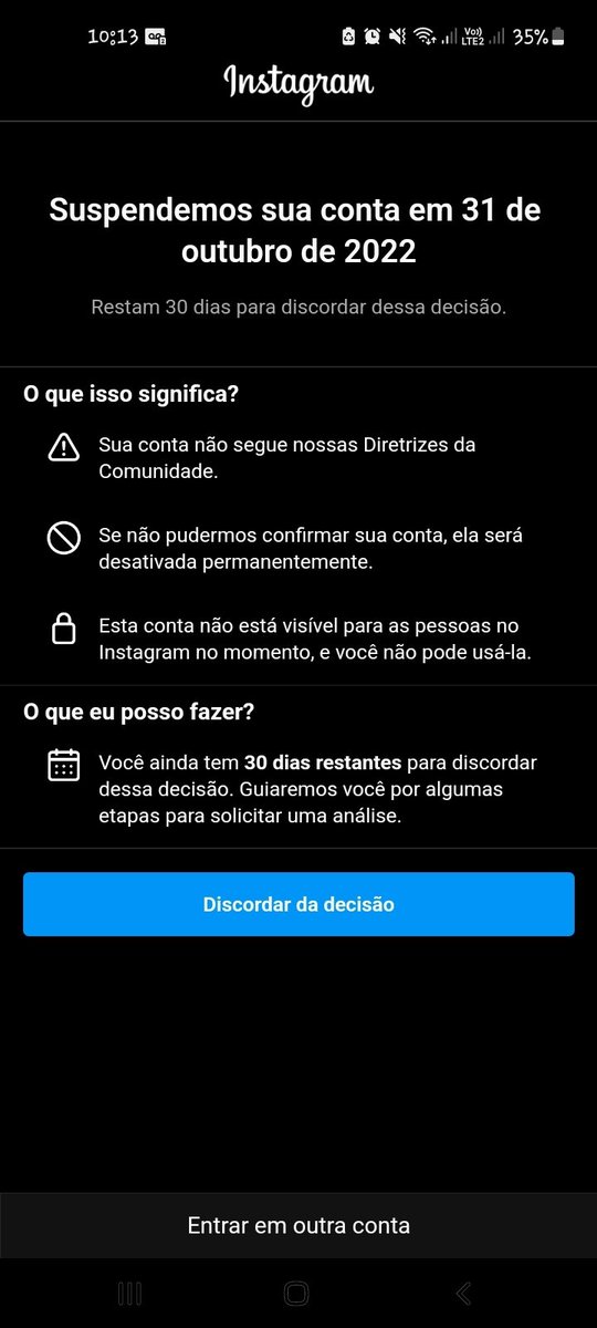 O Instagram ta banindo a conta de vocês também do NADA???
#instagram