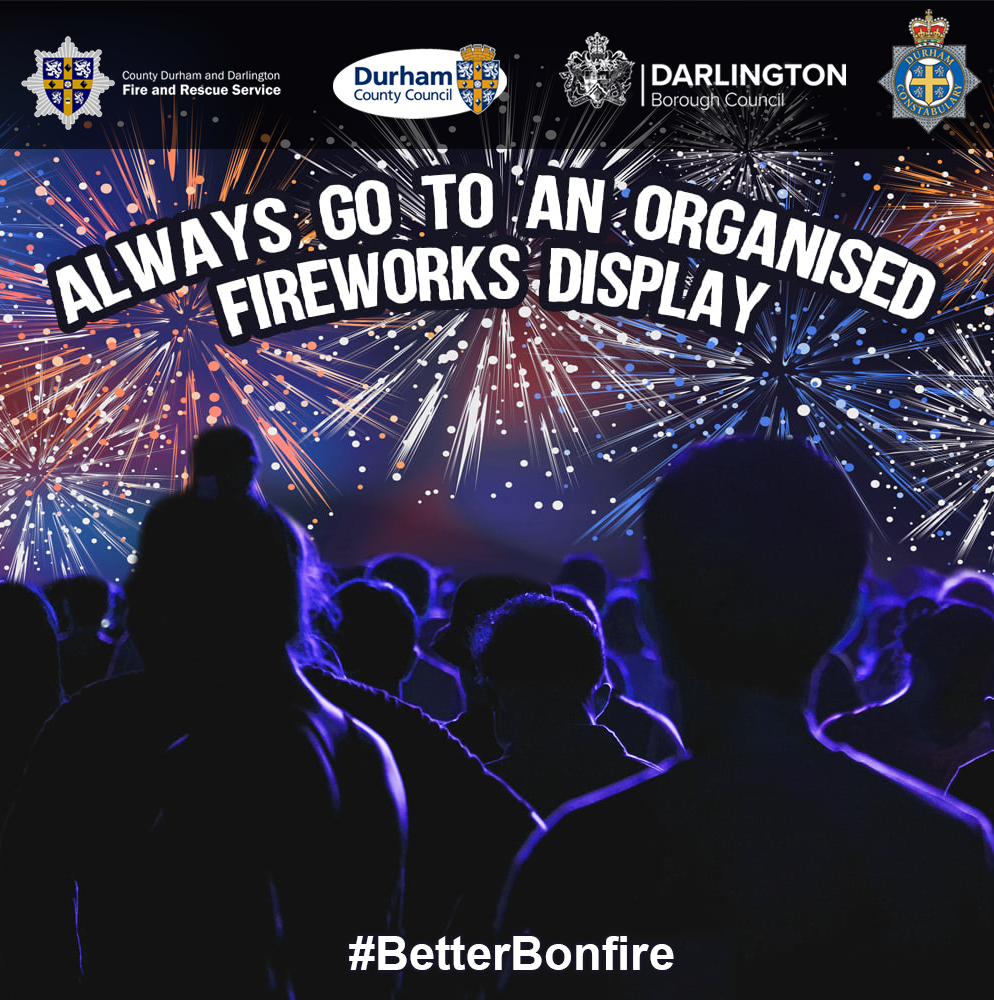 Have a #BetterBonfire night this year 😁 go to an organised display 👍🎆🔥 Find your nearest event: ✅ County Durham 👉 bit.ly/3SRxv5W ✅ Darlington 👉 bit.ly/3TRmO4V @darlingtonbc @DurhamCouncil