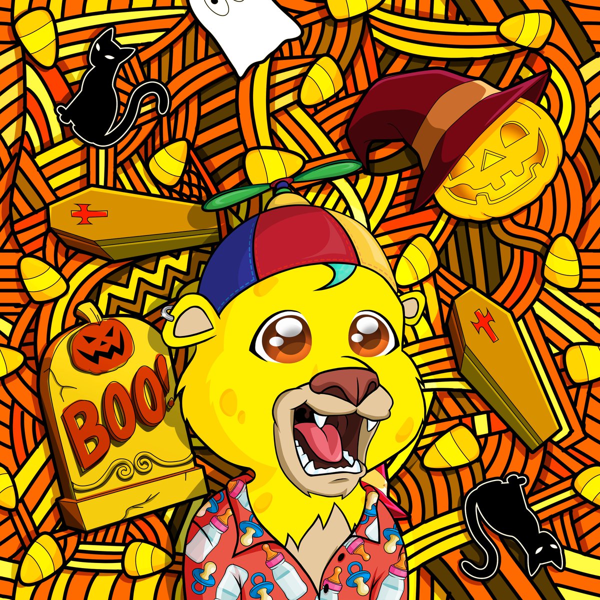 biggunn01's tweet image. Ok so which #LazyLion gonna take my cub Trick or Treating tonight? 

@LazyLionsNFT x @MetaTiles Mash Up

#MetaTiles #Halloween #Halloween2022