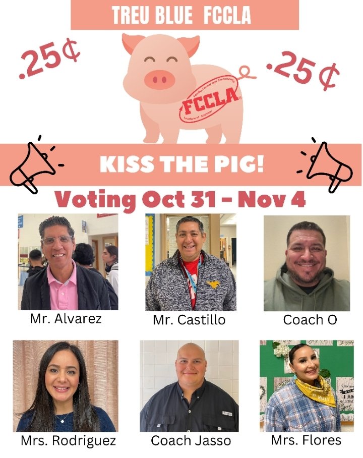 Who do you want to see kiss a pig!? Voting starts today Oct. 31st during lunch. ONLY .25 cents!! <a href="/McAllenMemorial/">Memorial High School</a>