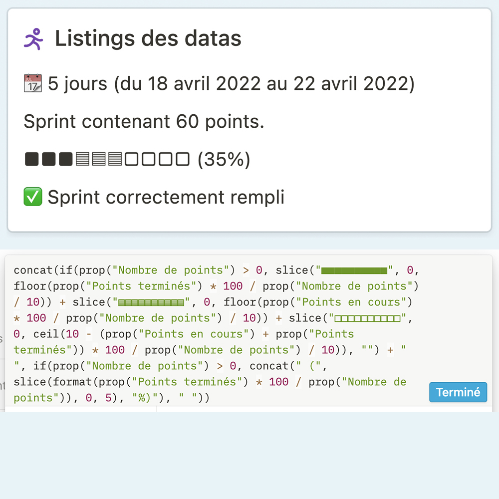 vincentgrattery's tweet image. Utilise des carrés striés et des carrés pleins dans tes progressbar @NotionHQ pour mettre en valeur le travail en cours. 😉 #NotionFormula #notiontwt