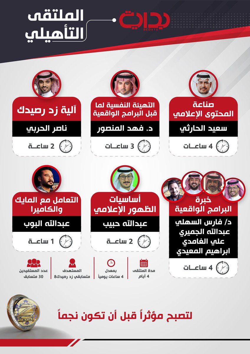 التأثير يبدأ بـ معلومة ✨

وأصحاب الخبرة يمنحونها 
لـ نجوم #زد_رصيدك8 🤩