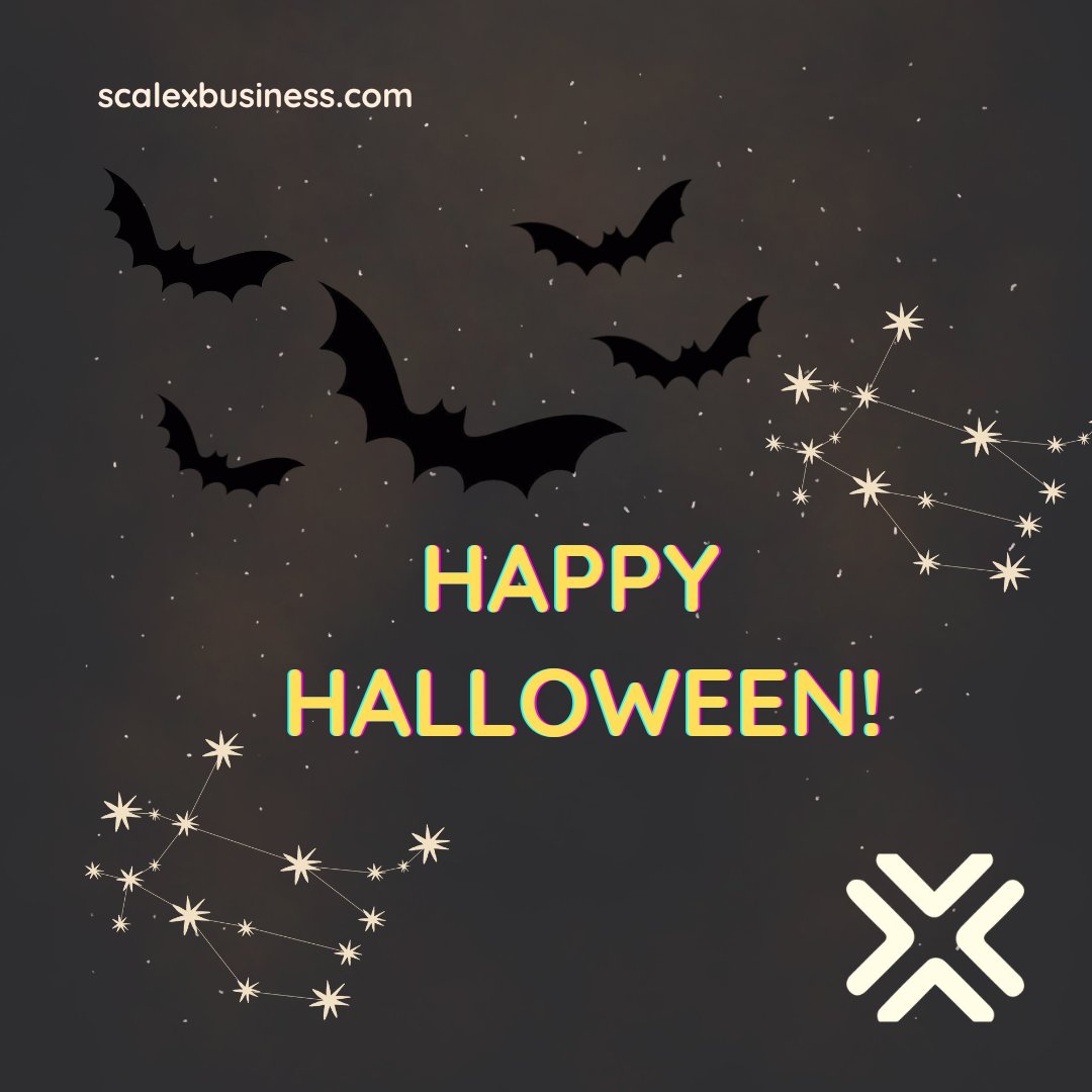 ScaleX_Business's tweet photo. Wishing you all a Halloween filled with tricks and treats! ☠
Merry Halloween!

#happyhalloween2022 #halloweenfun #halloweentreats #officehalloween #scalexbusiness #trickortreat #merryhalloween #halloween https://t.co/e8UGsLOtqh