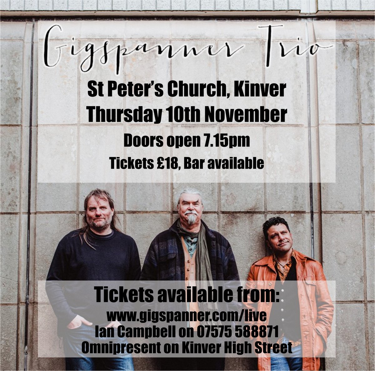 revrichclarkson's tweet photo. We're looking forward to welcoming Peter Knight's @Gigspanner Trio back to St Peter's Church in Kinver on Thursday 10th November!
#LiveMusic #WestMidlands #StaffordshireLive #Kinver #Gigspanner https://t.co/hN9v1HLaaR