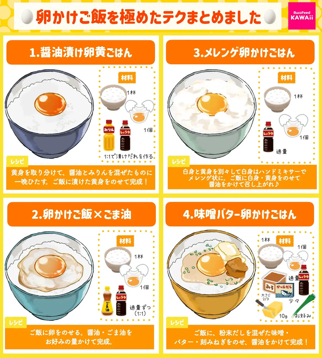全部作ってみたくなっちゃうくらいどれも美味しそう！「卵かけご飯」レシピ8選！