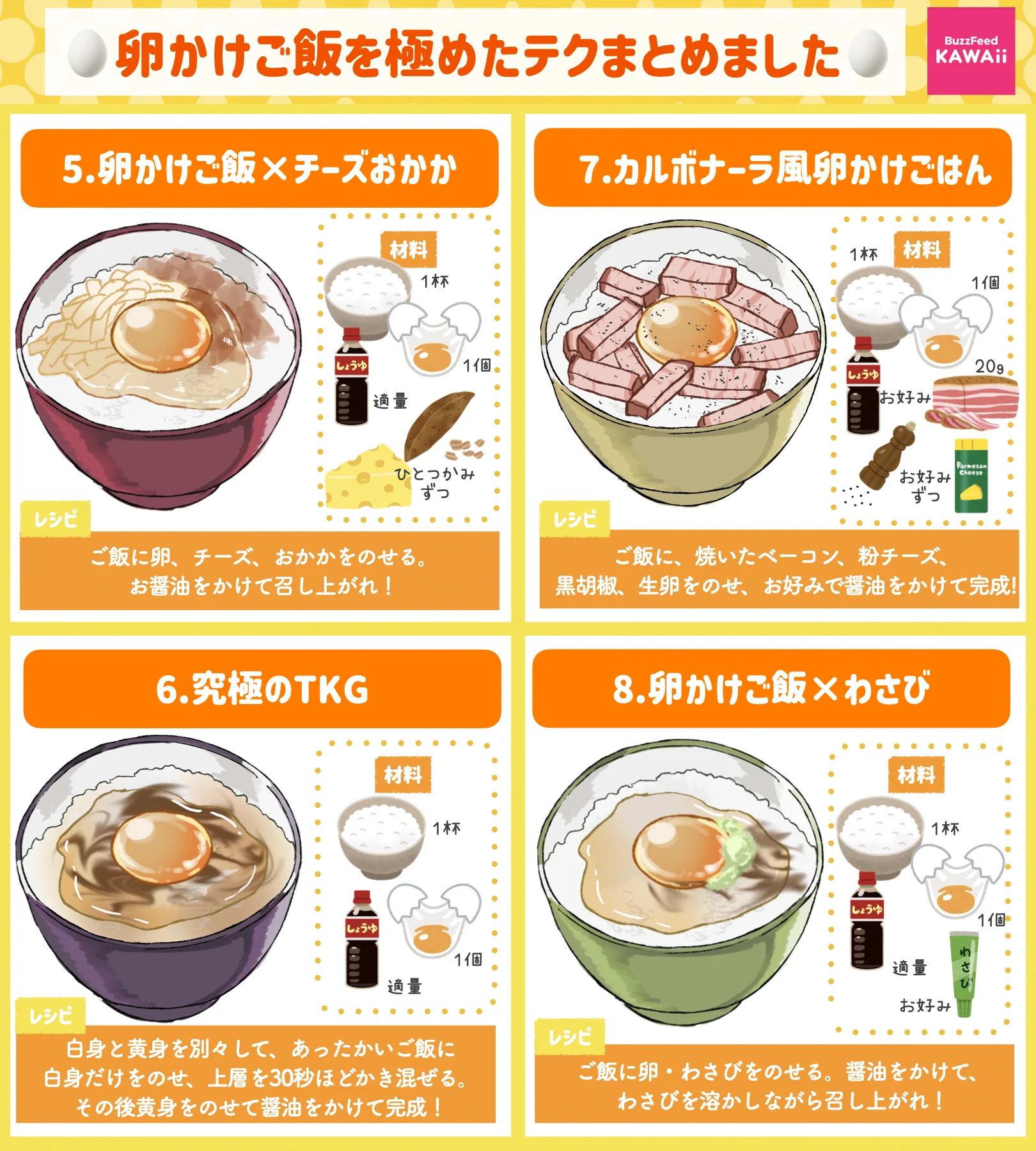 全部作ってみたくなっちゃうくらいどれも美味しそう！「卵かけご飯」レシピ8選！
