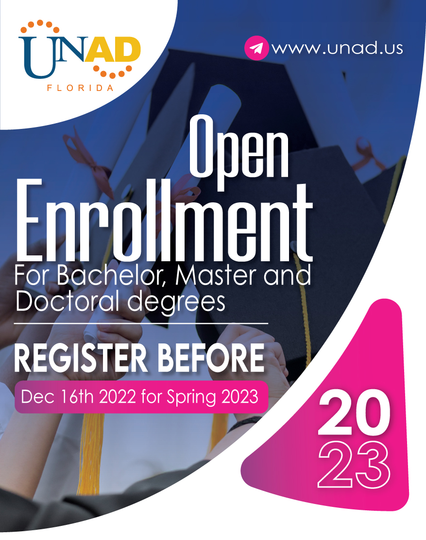 UNADFlorida's tweet photo. Obtener un título en los Estados Unidos 🎓🇺🇸 si es posible y lo puedes conseguir con UNAD Florida.  Avanza en tu carrera profesional con clases 100% online, en Inglés y Español,  conectandote desde cualquier lugar.  
¡Inscripciones abiertas, antes del 16 de diciembre de 2022 https://t.co/OmnaWnY1df