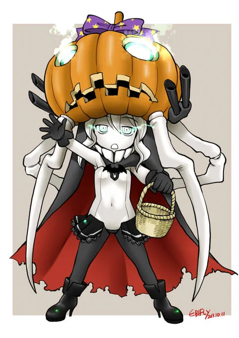 超昔に描いた艦これハロウィン絵🎃🍬 
