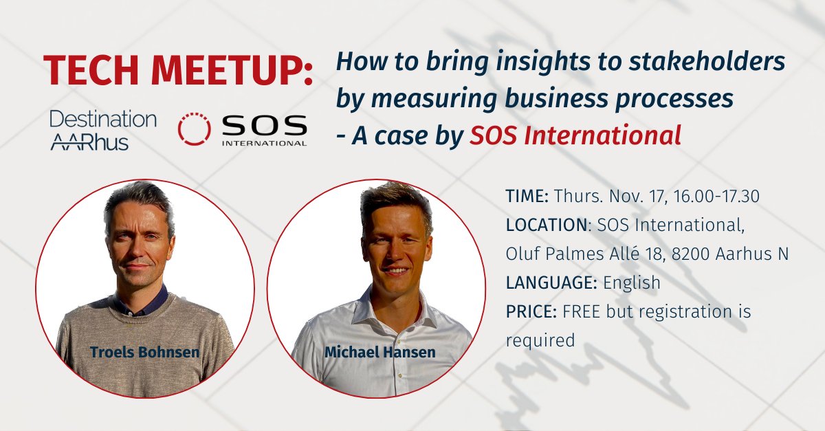 Save your seat at our next #techmeetup with SOS International and gain insight into how to measure #businessprocesses and how these measurements can be turned into insights for stakeholders! 👀🚨 Read more here: bit.ly/3zuvVjL