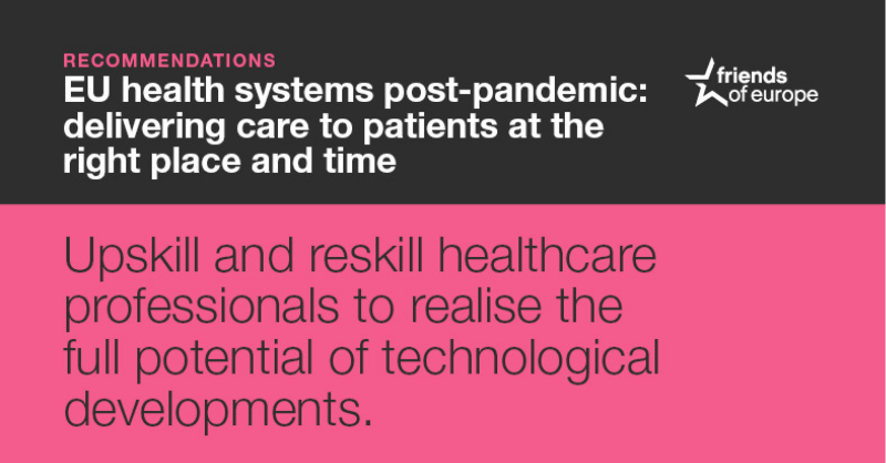 FriendsofEurope's tweet photo. How to modernise #HeathSystems?
Our report highlights key recommendations:
✅ Make the patient the point of care.
✅ Promote #IntegratedCare pathways through community and home-based care.
✅ Make the healthcare architecture #digital by default.
↪️ https://t.co/RGOv63ql2V