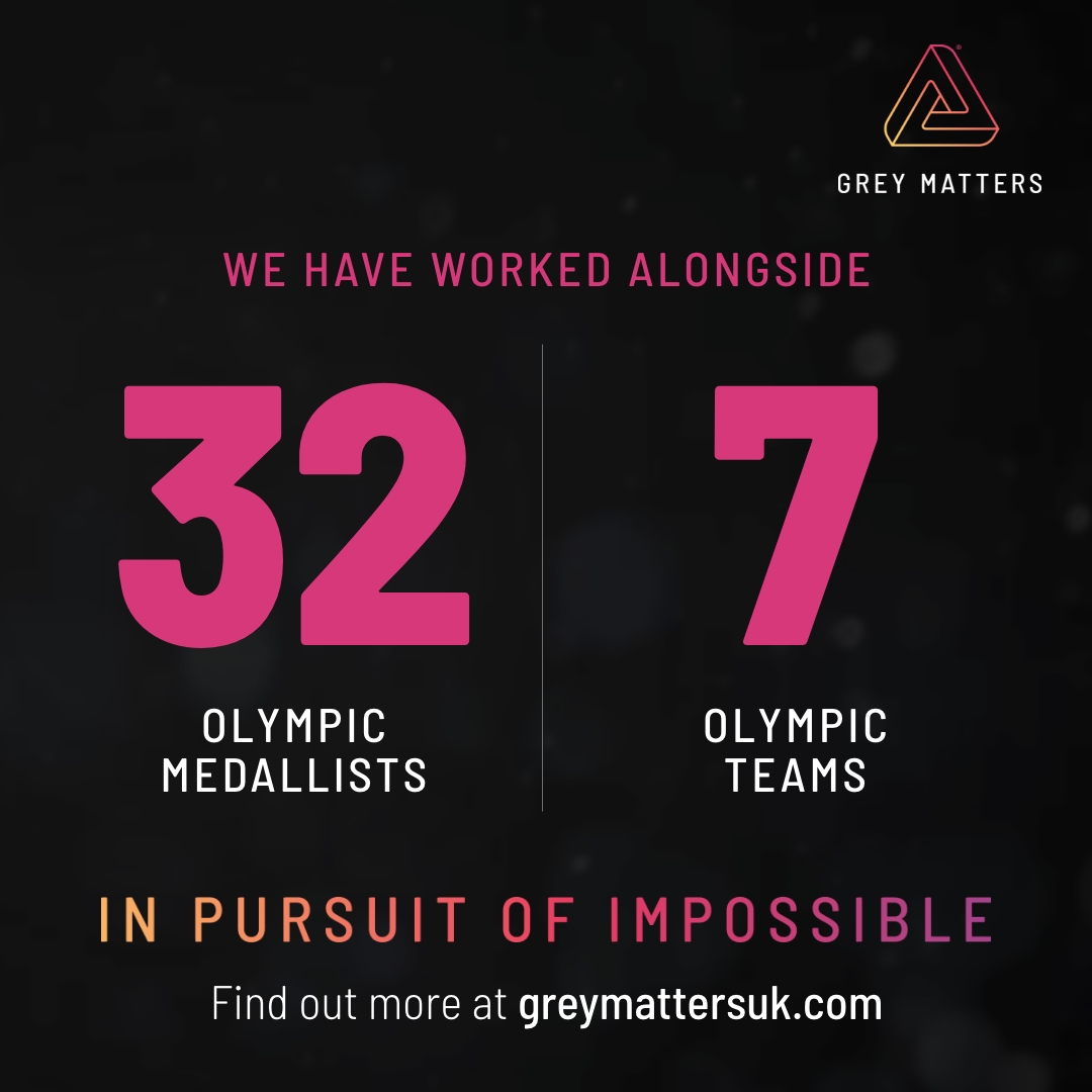 Grey Matters UK continues to work alongside a vast number of leading olympic athletes and teams to enhance and perfect sporting performance. With years of experience as 'pracademics', we have unique skills and adaptable expertise to help athletes, their team, coaches and family.