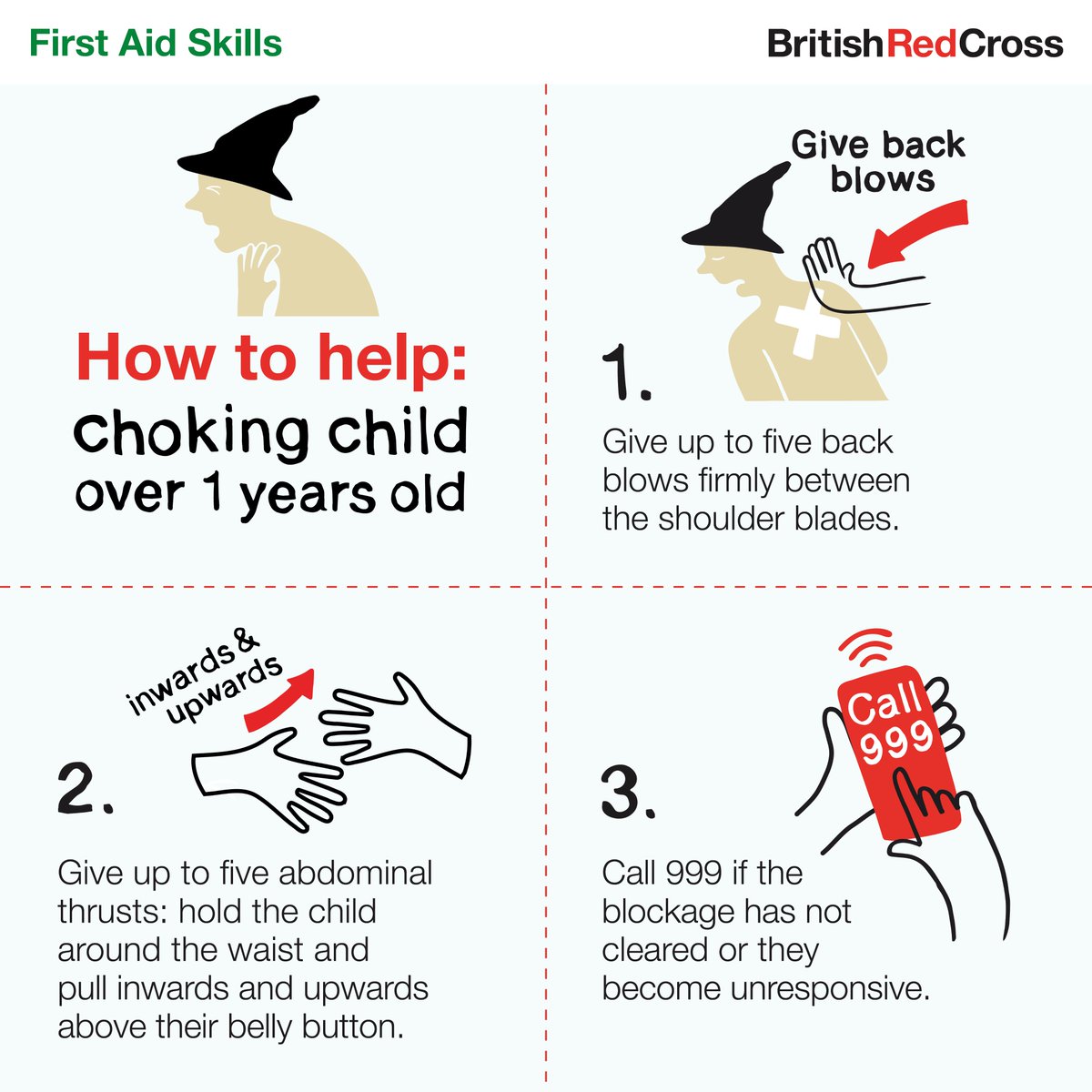Going trick-or-treating with little ones tonight? Remember, children can easily choke on sweets and chocolate. Be prepared this #Halloween with our #firstaid advice on how to help a child who is choking.