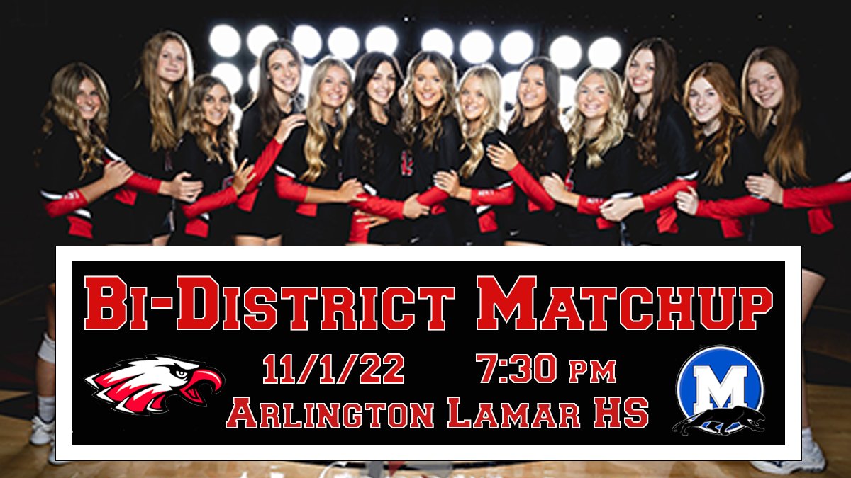 EAGLE VOLLEYBALL PLAYOFFS!
🏆 BI-District
🏐 vs. Midlothian
📅 Tuesday, November 1st
⏰ 7:30 PM
📍 Arlington Lamar HS
🎟 events.ticketspicket.com/agency/91f7b7e…
⭐️ CLEAR BAG POLICY
🎉 BE THERE & BE LOUD!!!

#dw2022