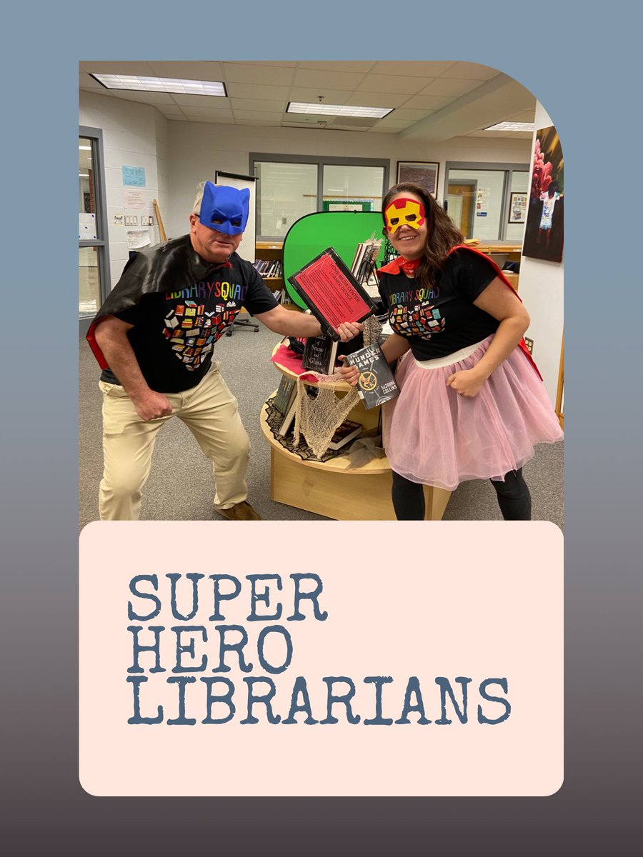 Not all heroes wear capes! Visit your media center any day to see your library media specialists for your information and technology needs!  💻 📚 🪄