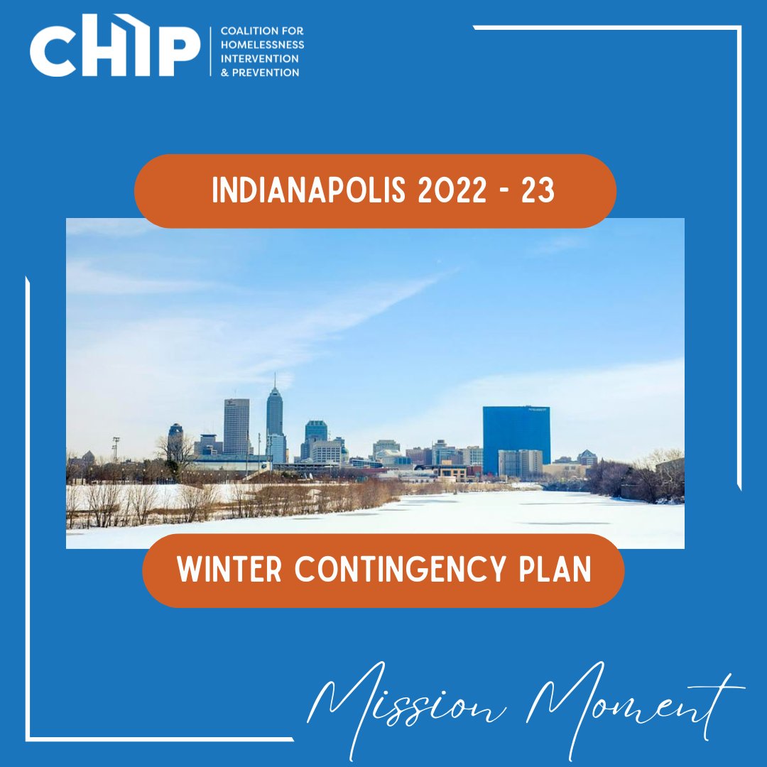 CHIP facilitates the annual planning process and updates the written plan for #wintercontingency.

The 2022- 23 Plan will be active tomorrow and will be located ⬇
indycoc.org/winter-conting…

#chipindy #community #partnerships #indianapolis #endhomelessness #missionmomentmonday