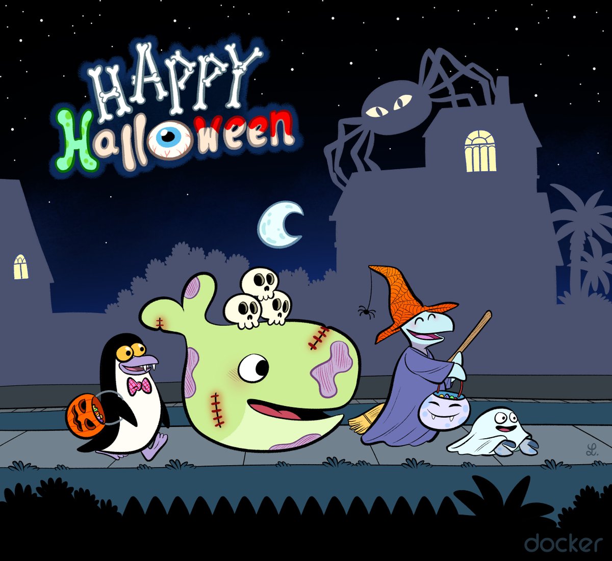 Docker's tweet image. Boo! There is something haunting in the light of the moon...and it's not just Spooky Moby and the gang. We have a witch's brew of new #DockerExtensions extensions that are so good, they're scary: dockr.ly/3gzpIfD 🔮🧟
#opensource
#DroneCI