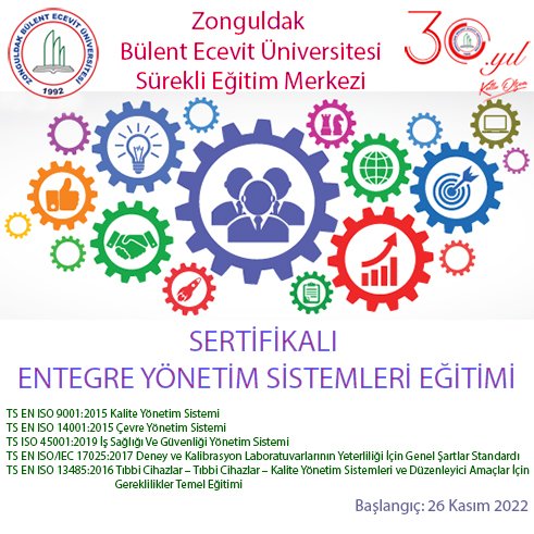 Sertifikalı Entegre Yönetim Sistemleri Eğitimi, 26 Kasım 2022 tarihinde başlayacaktır. Ayrıntılı bilgi almak için; sem.beun.edu.tr/duyurular/sert…