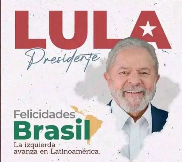 GuedesEp's tweet photo. @LulaOficial Felicidades Lula, victoria del pueblo brasileño ♥#LulaPresidente https://t.co/odGPZglJ4V