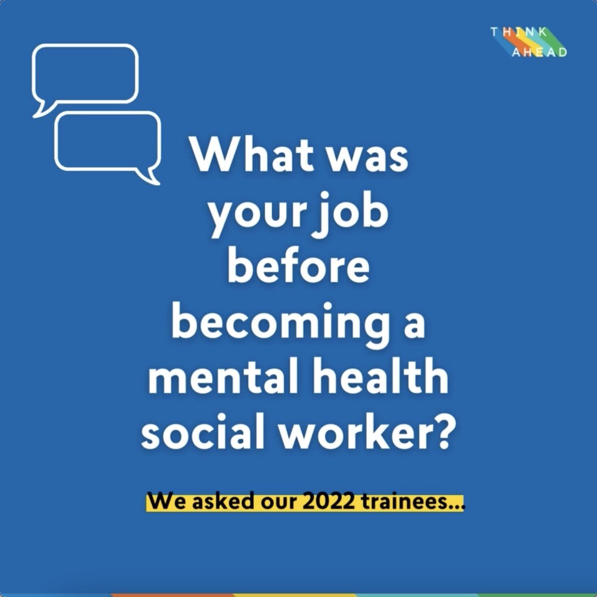 ThinkAheadMH's tweet photo. It's never too late to retrain for a new #career! Many trainees on the 2 year #ThinkAheadProgramme change #careers from other industries to become #MentalHealth social workers.
Learn how you could get #PaidToTrain and qualify as a #SocialWorker โฌ๏ธ
https://t.co/Ga1E2MCF5o https://t.co/bjhEEWYCjM