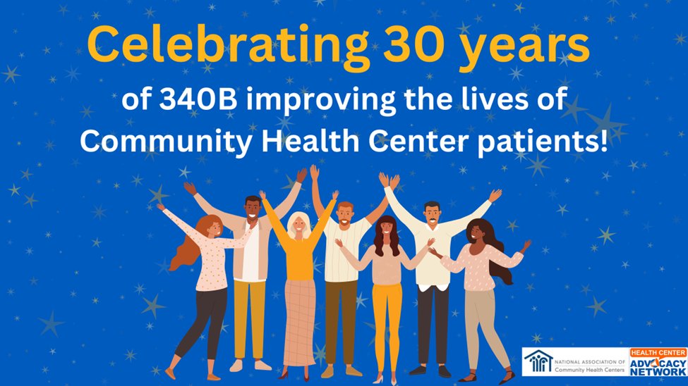 HCAdvocacy's tweet image. The 340B Program turns 3⃣0⃣ this week! Thanks to this program, some medications are more affordable to uninsured and underinsured health center patients. Community Health Centers reinvest the savings to provide vital services for 30+ million patients! #30yearsof340B #ValueCHCs