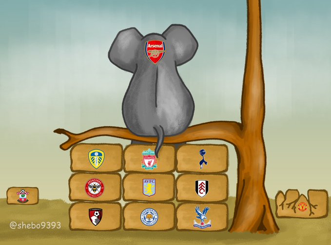 Lol, they expecting the elephant to fall but BABA don carry dem handicap! 
 
Yorubas will say "Eni ba wo iseju akan" ... Y'all know the rest! 

#COYG #ARSNFO ⚪️🔴