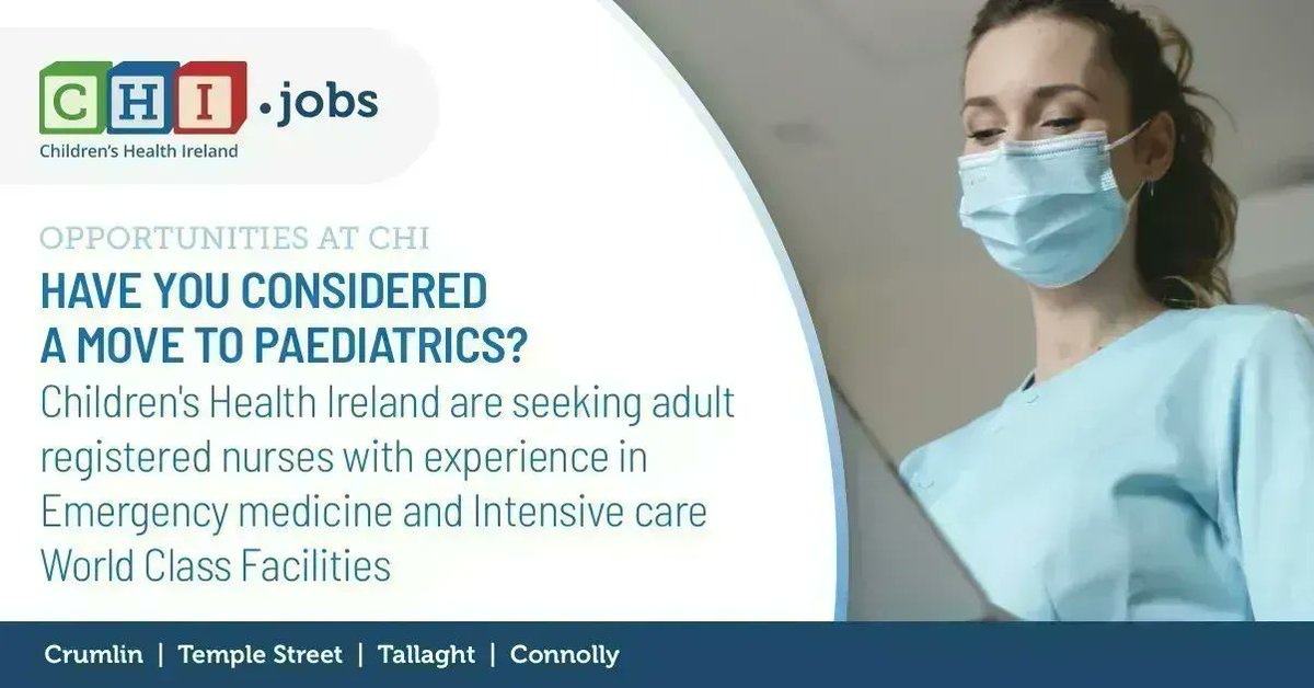 Are you an experienced registered general nurse working within Intensive Care or Emergency Medicine, Have you considered a move to paediatrics? CHI would love to hear from you. 
buff.ly/2RckM4i  
#jointeamCHI #recruitment #hiring