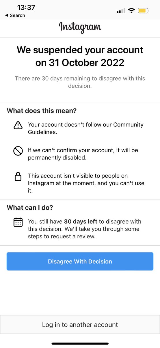 jamesmcnicholas's tweet photo. Yo @Meta @instagram, what’s going on, I haven’t spread any hate-speech today

(Twitter search suggests the app is randomly suspending thousands of accounts) https://t.co/cRTKpT6Xr8