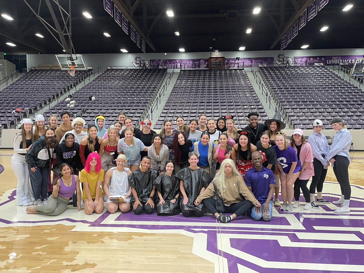SFA_Dance_Team's tweet photo. A look inside our Halloween costumes at practice today! Which one is your favorite? ๐ธ๐
#AxeEm x #RaiseTheAxe x #sfadt https://t.co/gWb1WfLr0m