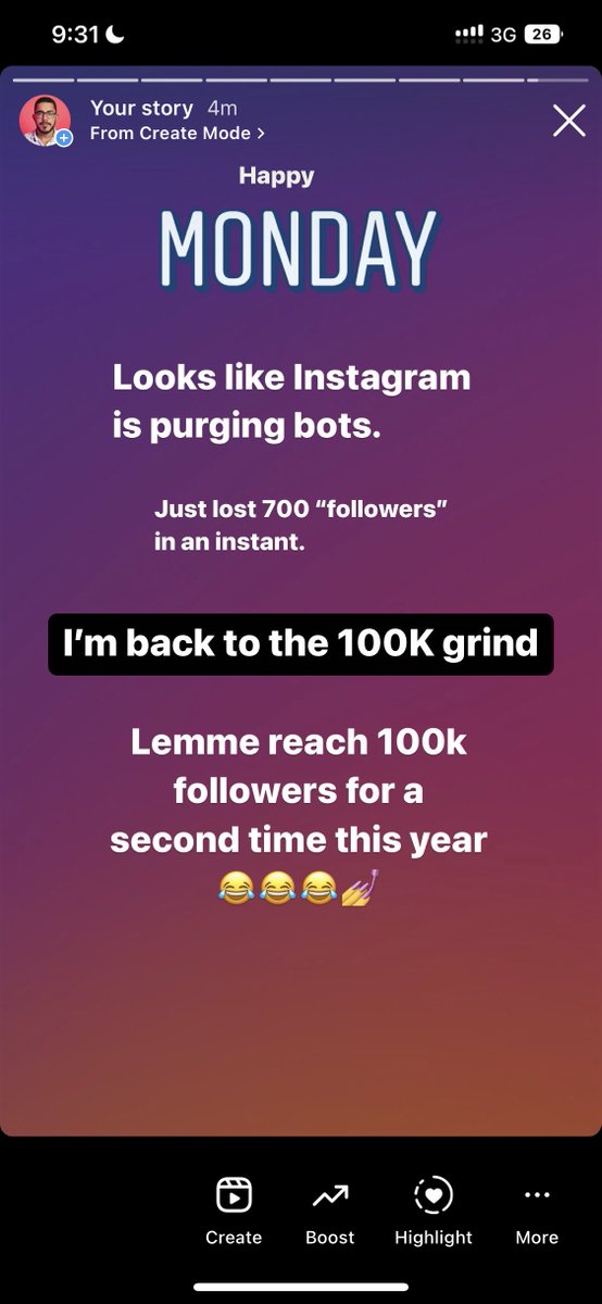 Instagram purge is here. Looks like they’re purging the bots. A few