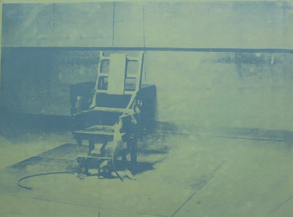 FloridaMining's tweet image. Hope everyone has a safe and happy halloween. BE CAREFUL out there.  You may want to stay in and read an art book ;) In the meantime, check out the 13 of Art History’s Most Horrifying Masterpieces here

Featured Image: Andy Warhol, “Big Electric Chair,” 1967
