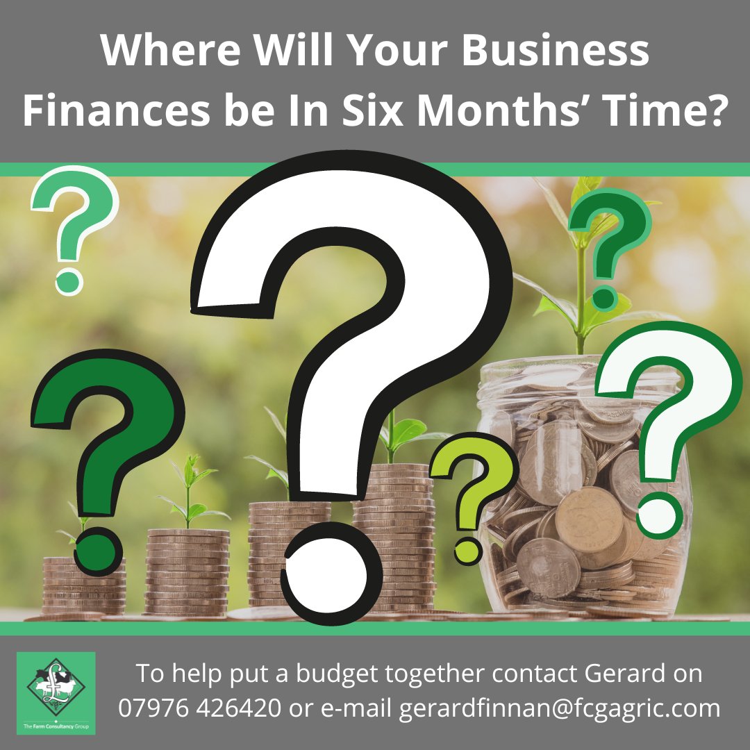 DBLBuyingGroup's tweet photo. Where Will Your Business Finances be In Six Months’ Time? 
 
Read more ... https://t.co/1UzE9nA1cv

To help put a budget together contact Gerard on 07976 426420 or e-mail gerardfinnan@fcgagric.com https://t.co/WijW2ZPsbB