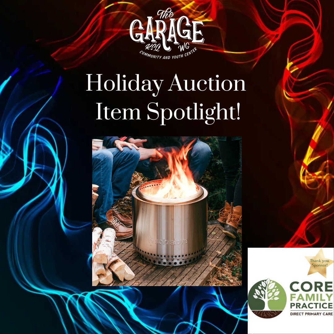 The Garage's Holiday Auction - ITEM SPOTLIGHT! - Solo Stove!  Auction Catalog opens November 25th! 

Buy your in person tickets here: bit.ly/2022HolidayAuc… 

Register to bid remotely here: bit.ly/HolidayAuction…