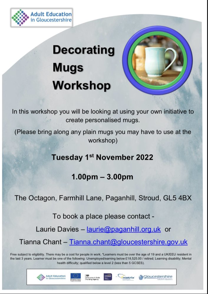 Free course tomorrow at the Octagon! Get in touch ASAP if you would like to come! #paganhill #freecourse #stroud #adulteducation