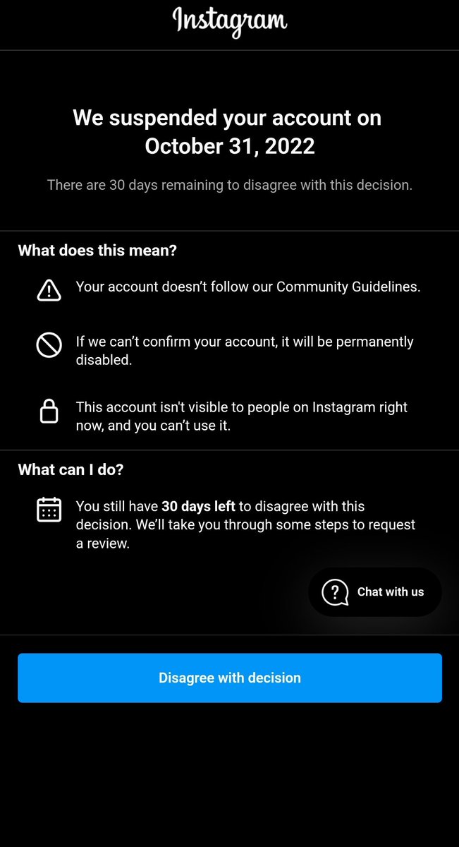 while it sounds like it could be an error. many accounts on IG are getting randomly suspended. including mine. i haven't even posted on the platform in weeks. please let me know if you're dealing with the same. social media is falling apart. get your own platform.