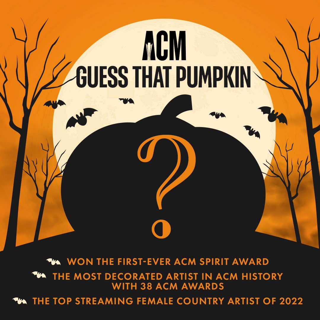 We’re really (pumpkin) spicing things up today with our last #ACMguessthatpumpkin! With the help of these clues, can you guess the Country star who will be revealed later today? 🤠