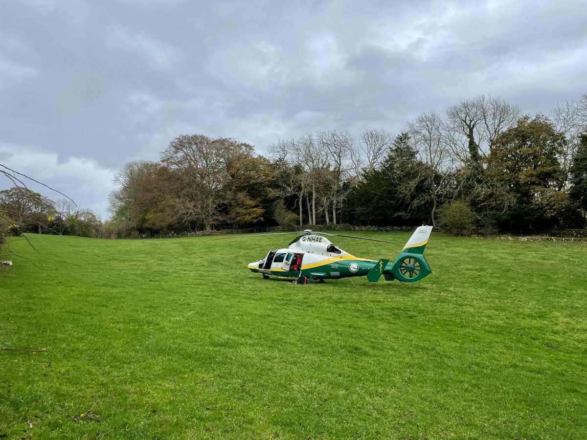 Yesterday at 10.55am, the Pride of Cumbria II responded to reports of a fall near #Beetham, #Cumbria. Our team arrived on scene within 21 minutes, provided the patient with advanced trauma care, and airlifted them to hospital. They arrived back on base at 1.24pm.