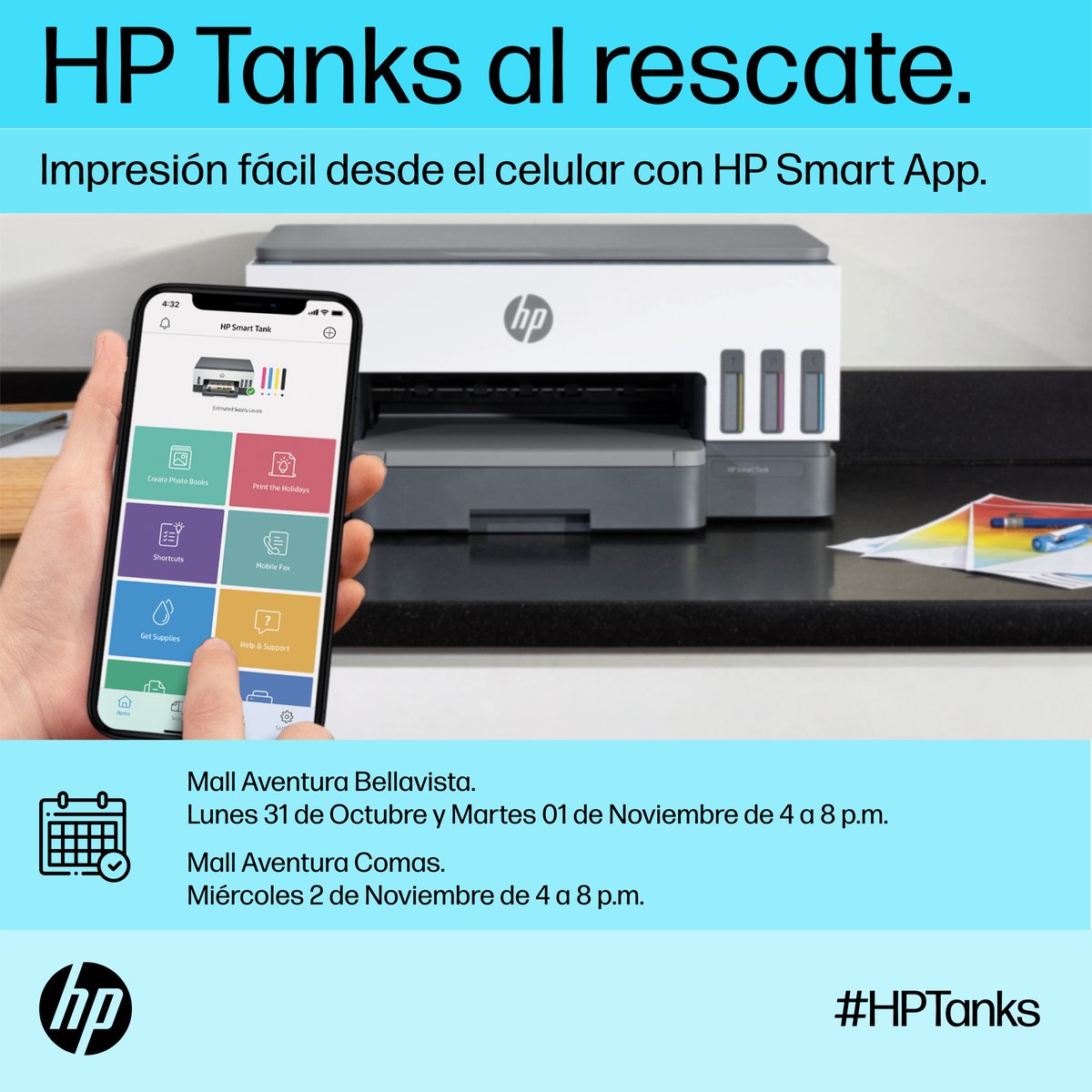 HPPeru's tweet photo. Impresión ágil y fácil como siempre quisiste 🙌🏼

Acércate a nuestra móvil HP Tanks e imprime, copia o escanea lo que necesites totalmente gratis 🖨⚡️

¡Te esperamos!

Conoce más de las impresoras HP Tanks aquí https://t.co/MkAriW6Ge6

#HPTanks #HPTanksAlRescate https://t.co/NnF4fwjaH0
