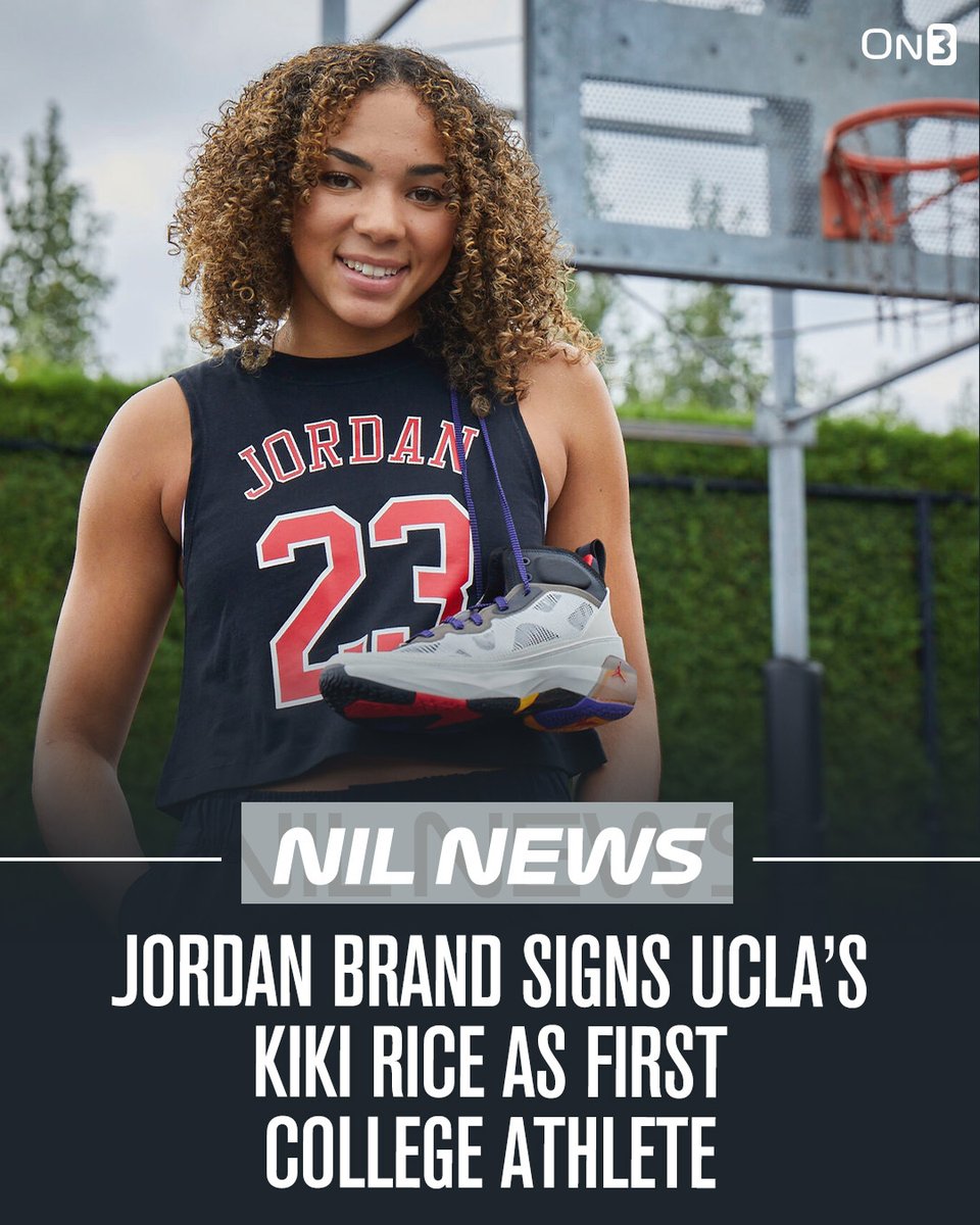 BREAKING: UCLA freshman Kiki Rice has signed with Jordan, marking the first NIL deal for the iconic brand. She'll be able to rep the logo on the court because of UCLA's agreement with Jordan, too. More from @Pete_Nakos96: on3.com/nil/news/kiki-…