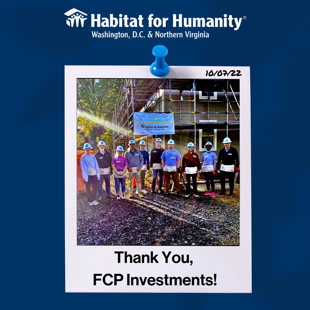 HabitatDCNOVA's tweet photo. A wonderful team from @FCP_Today joined us at our Groveton site to continue the work on our three single-family homes in Alexandria. Thank you for joining us in our work to help more families build strength, stability, &amp; shelter through affordable homeownership opportunities. https://t.co/NRGt1JIJni