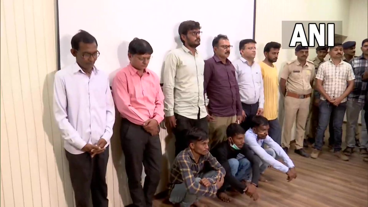 ANI's tweet photo. Nine people arrested in connection with bridge collapse at Gujarat's Morbi till now. These include two managers of Oreva company, two ticket clerks along with two contractors and three security guards

#MorbiBridgeCollapse https://t.co/hzbP0hgWCd