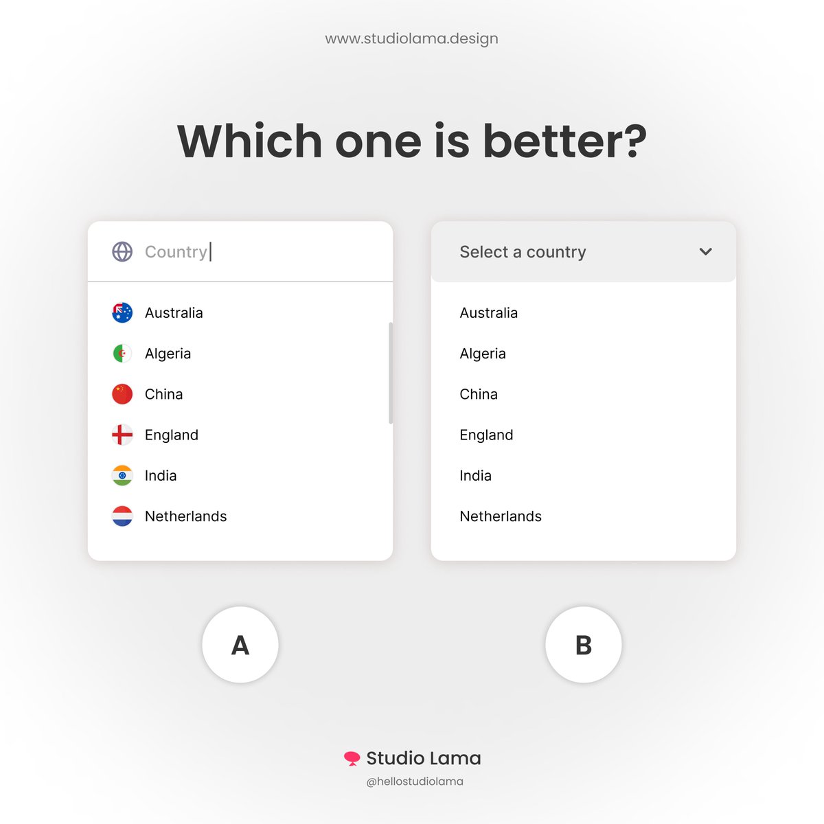 Hellostudiolama's tweet photo. Did you like the left one or the right or both? Tell us in the comments section below!

#thisorthat #studiolama #designstudio #designagency #uiux #uxdesign https://t.co/gSXh7mM3WM