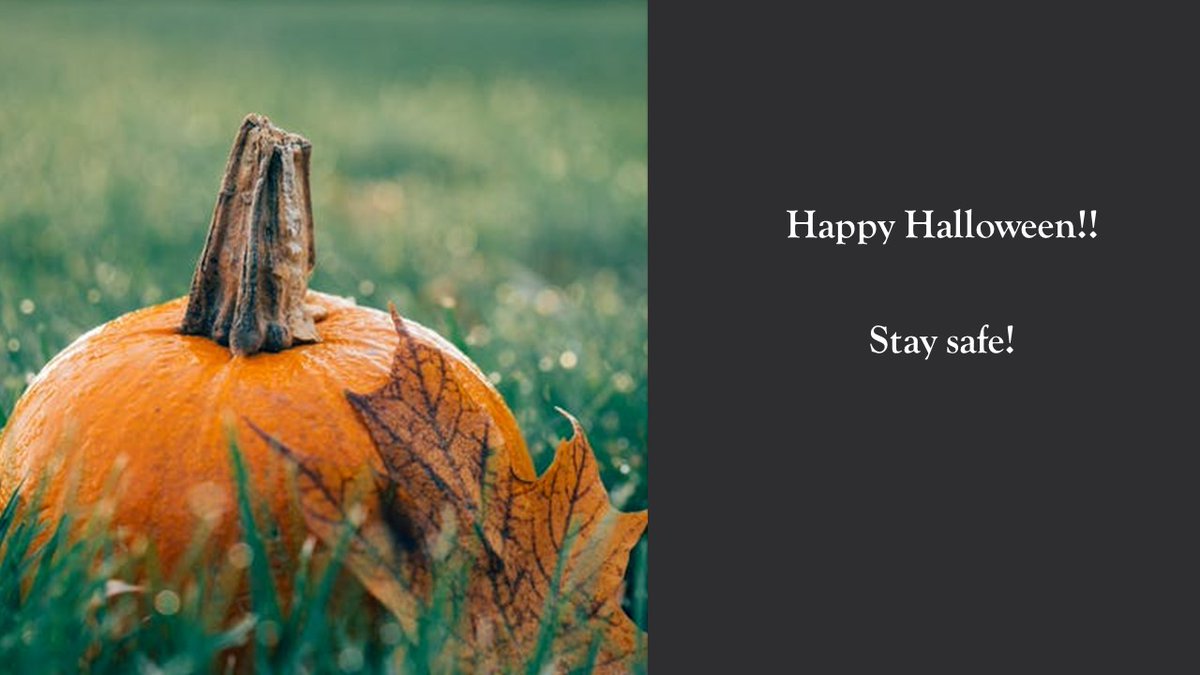 Happy Halloween from the Black Creek CHC team. Don't be scared....be safe!! Dress for the weather if you will be outside, clean your hands and check your candy before eating, after trick-or-treating. Have fun!