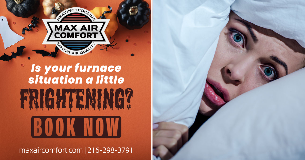 MaxAirComfort's tweet photo. When your heating unit is acting haunted, who are you gonna call? Max Air Comfort! We’ve got all the tools and experience needed to tackle the scariest of situations. Call us or visit https://t.co/r9ZKmD87pG to get started today! https://t.co/68KBdWUstx