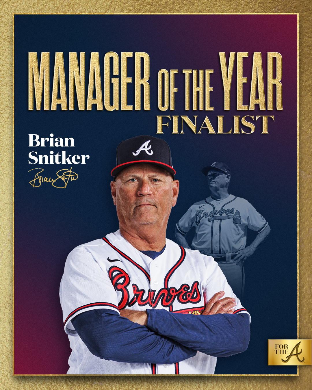 Atlanta Braves on X: Brian Snitker has been named a finalist for the NL  Manager of the Year Award! Congrats, Snit!  / X