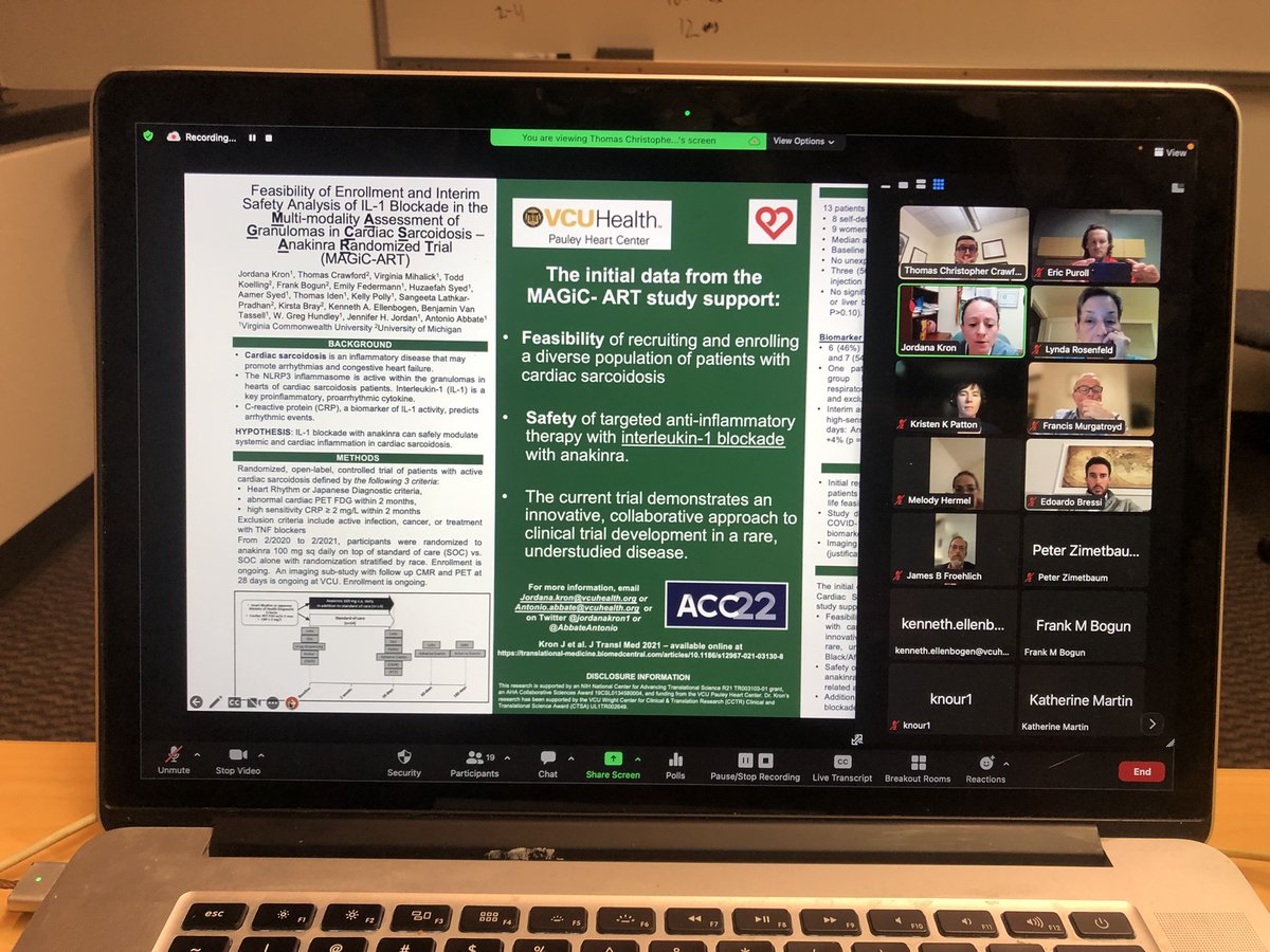 Another insightful Cardiac Sarcoidosis Consortium site-wide call! Thank you to all sites and investigators for your continued support and dedication! #cardiacsarcoidosis #sarcoidosis #csc