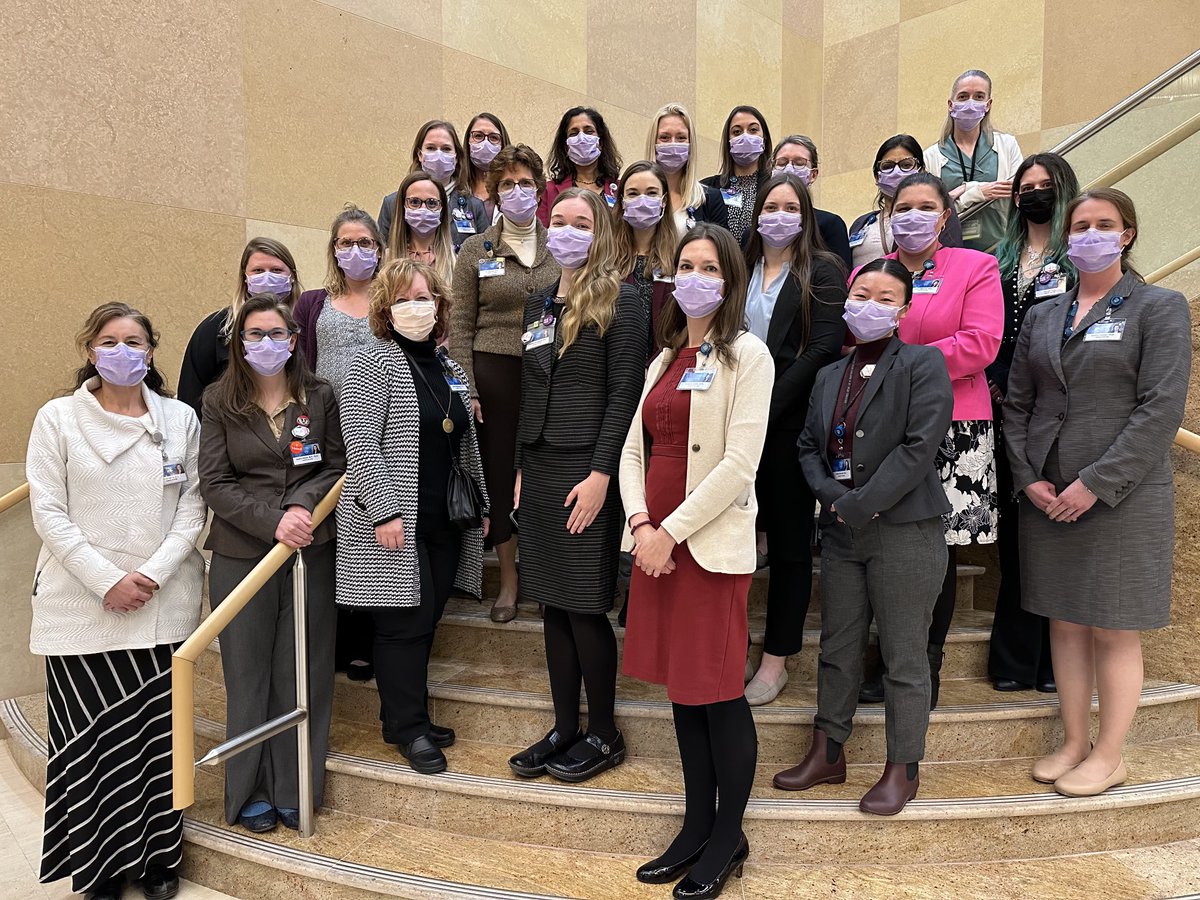 KimCorbinMD's tweet photo. Gathered for a quick photo to celebrate some of the wonderful, strong 💪 women of ⁦@MayoRadOnc⁩ #WeWhoCurie #RadOnc!  ❤️our Ladies of the Beam group, aka Lady Radiators.  ☢️ https://t.co/U8cqTqEUYr