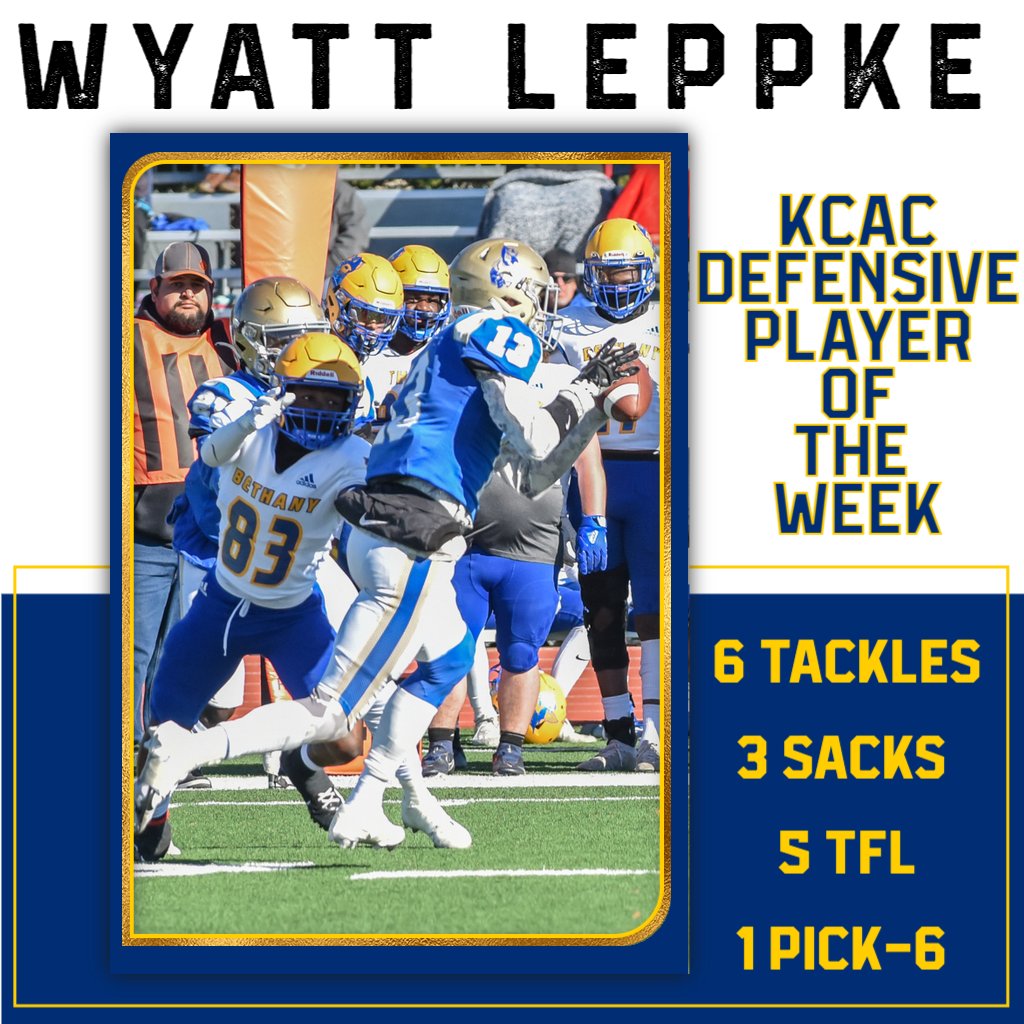 Congrats to Tabor's own, Wyatt Leppke, for another KCAC Defensive Player of the Week honor!