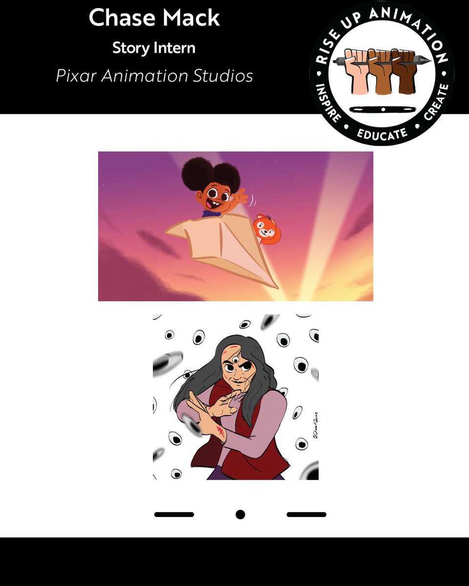 riseupanimation's tweet photo. Hey Rise Up fam! We're bringing you another #MenteeFastForward where we hear from an RUA Mentee that found a career opportunity in animation. 

Today we celebrate @chasemdraws who interned at @Pixar https://t.co/BEQGENJXbm