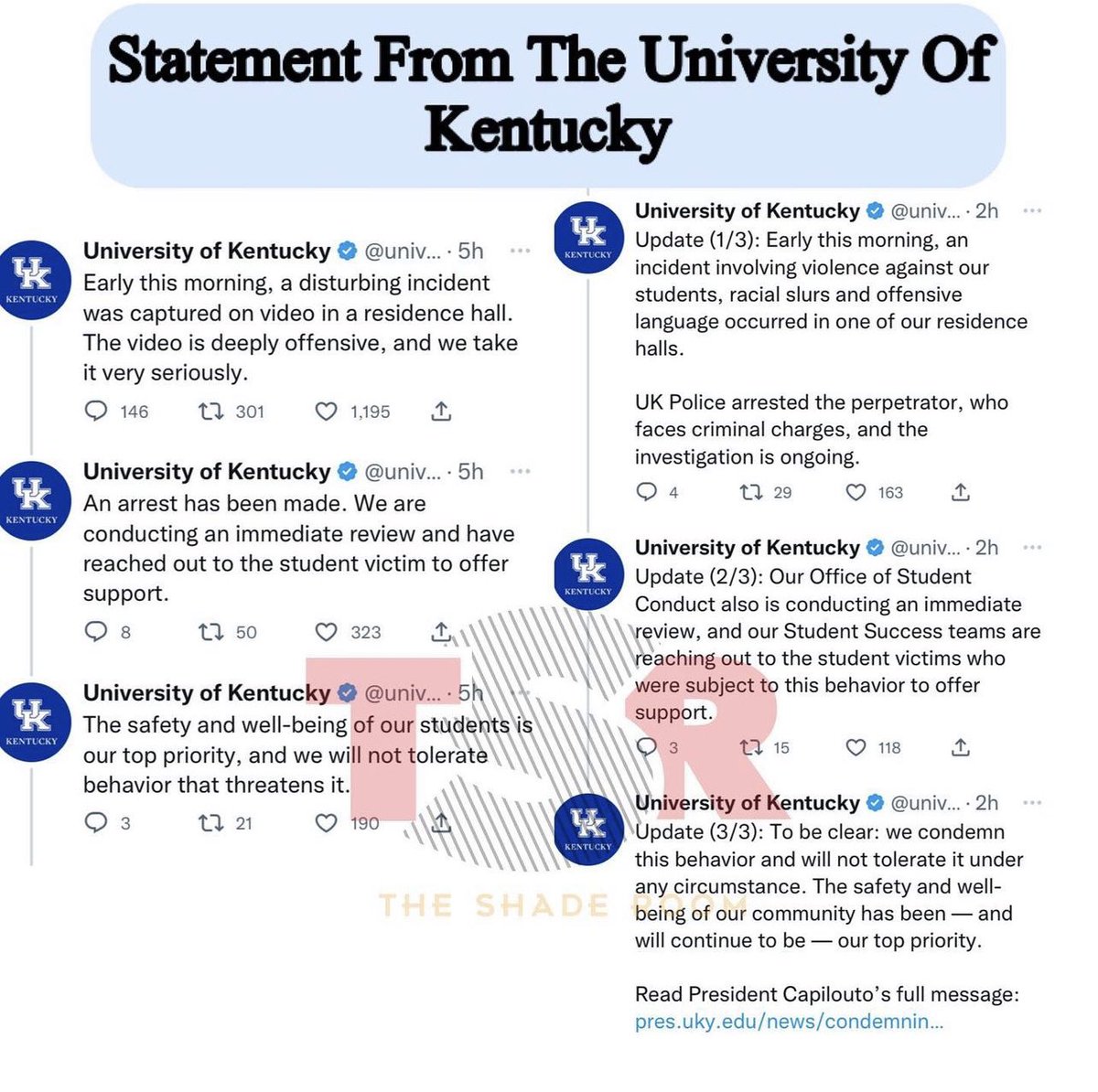 Great to see <a href="/universityofky/">University of Kentucky</a> stand behind their students! Way to show support!