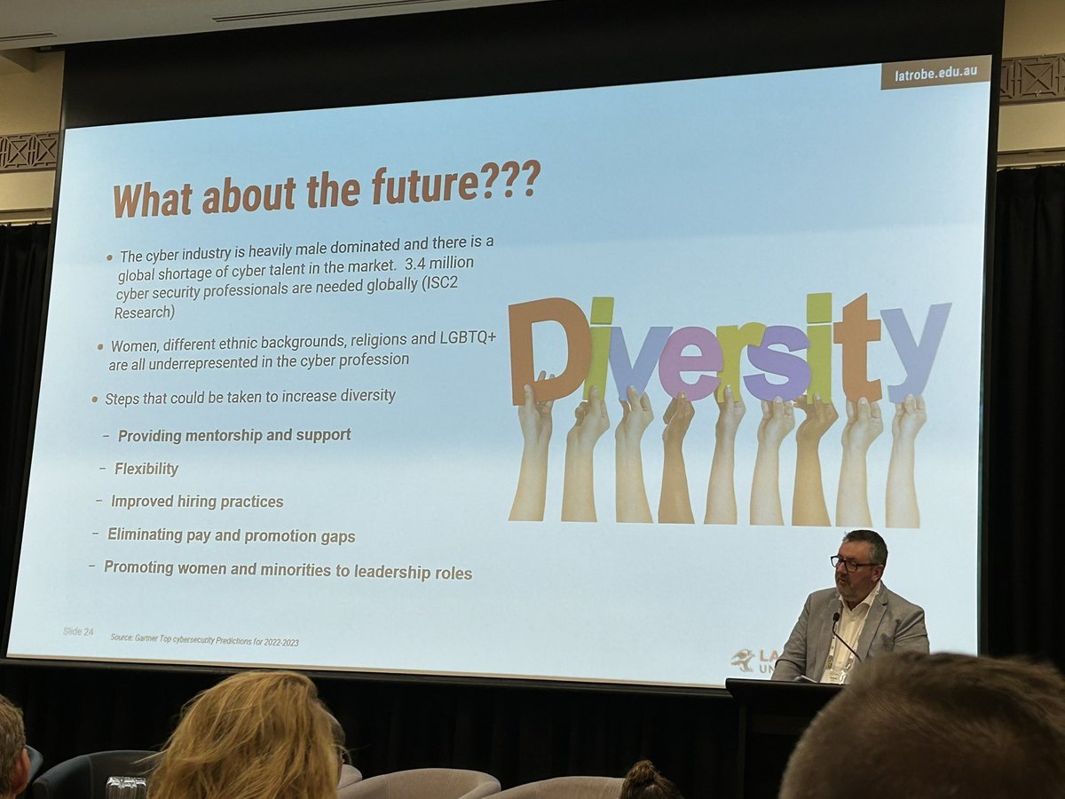MarkLaffan's tweet photo. Diversity is required for the future in CyberSec #AHECS2022 #AHECS22 https://t.co/94YSBWIm1d